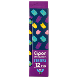 مداد مشکی الیپون (Elipone) مدل فانتزی گرد کد 8101412 بسته 12 عددی