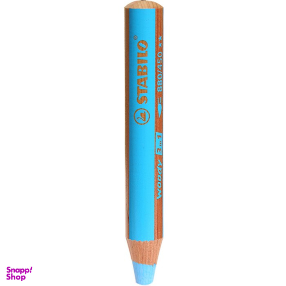 مداد رنگی 3 کاره استابیلو (Stabilo) مدل وودی کد 880/450 رنگ آبی آسمانی