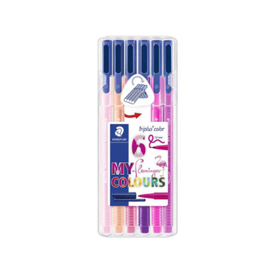 ماژیک نقاشی سه گوش استدلر (Staedtler) مدل فلامینگو 323SB6CS6 بسته 6 رنگ