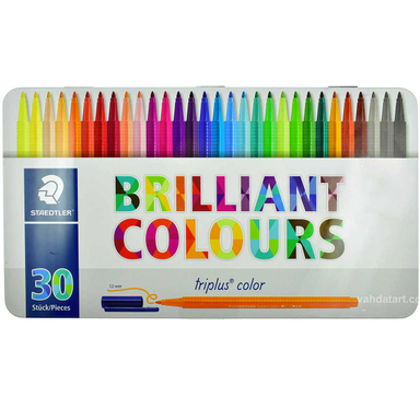 ماژیک نقاشی استدلر (Staedtler) مدل تریپلاس جعبه فلزی 323m30 بسته 30 رنگ