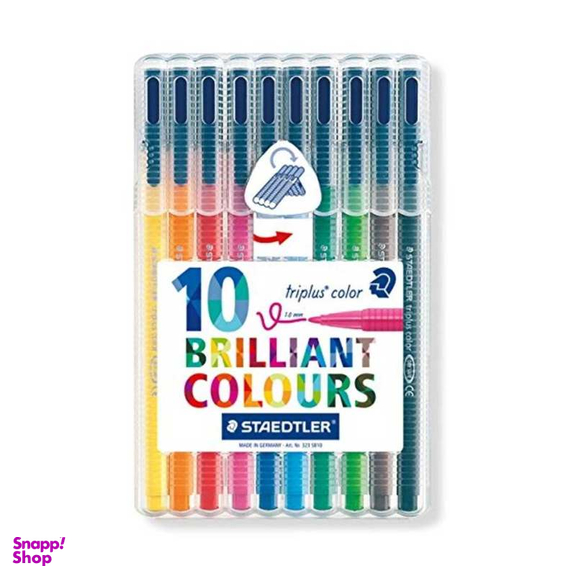 ماژیک نقاشی استدلر (Staedtler) مدل تریپلاس323sb10 بسته 10 رنگ