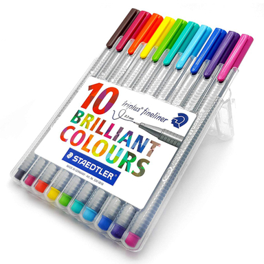 روان نویس نوک نمدی استدلر (Staedtler) مدل بسته 10 رنگ Brilliant Colours 334 SB10
