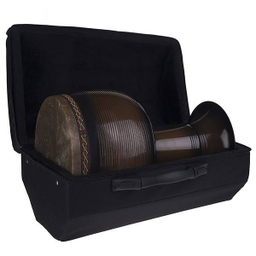 تنبک حلمی مدل فایبر قهوه‌ای سوخته با پوست شتر سایز 28