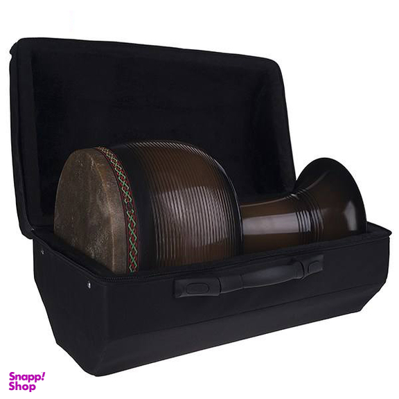 تنبک حلمی مدل فایبر قهوه‌ای سوخته با پوست شتر سایز 28