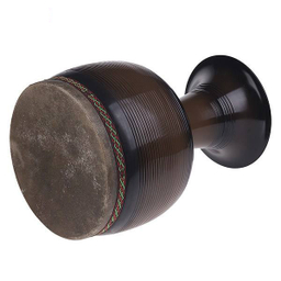 تنبک حلمی مدل فایبر قهوه‌ای سوخته با پوست شتر سایز 28