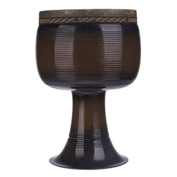 تنبک حلمی مدل فایبر قهوه‌ای سوخته با پوست شتر سایز 28