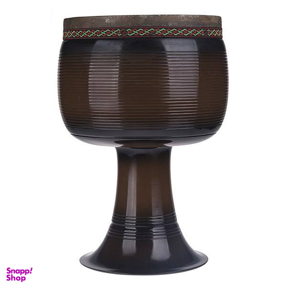 تنبک حلمی مدل فایبر قهوه‌ای سوخته با پوست شتر سایز 28