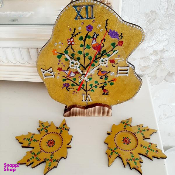 ست ساعت و جاشمعی مدل درخت و پرنده کد 12 مجموعه 3 عددی
