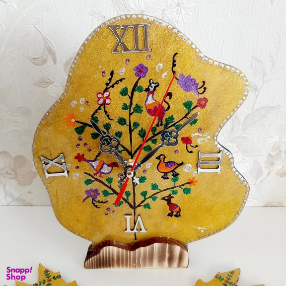 ست ساعت و جاشمعی مدل درخت و پرنده کد 12 مجموعه 3 عددی