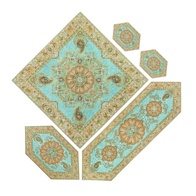 ست 5 تکه رومیزی ترمه مدل افشار کد afr-1007