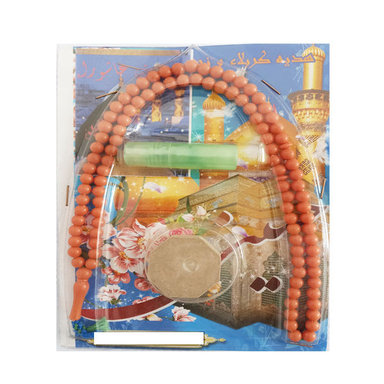 مهر مدل سوغات کربلا 5443 به همراه تسبیح و عطر