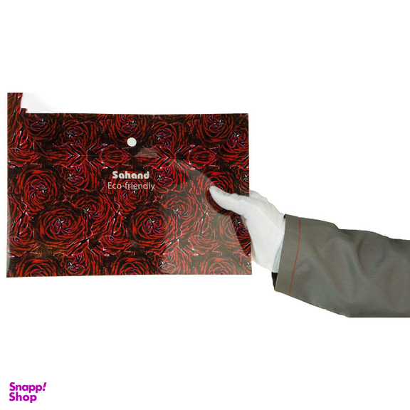 پوشه دکمه دار سهند (Sahand) طرح رز قرمز سایز A4