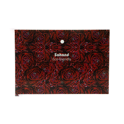 پوشه دکمه دار سهند (Sahand) طرح رز قرمز سایز A4