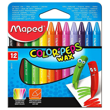مداد شمعی 12 رنگ مپد (Maped) مدل Pepes Wax