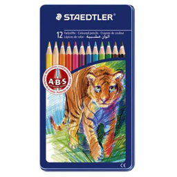مداد رنگی 12 رنگ استدلر (Staedtler) مدل 145AM12 جعبه فلزی