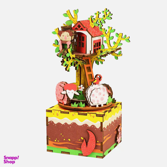 پازل سه بعدی روبوتایم (Robotime) سری موزیک باکس مدل خانه درختی