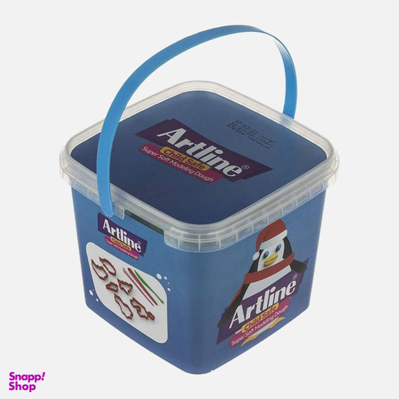خمیر بازی سطلی آرت لاین (Artline) بسته 6 رنگ