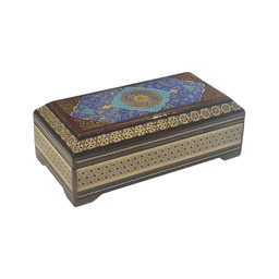 جعبه خاتم کاری خادم ملت مدل تذهیب کد t003