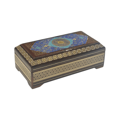 جعبه خاتم کاری خادم ملت مدل تذهیب کد t003