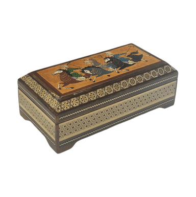 جعبه خاتم کاری خادم ملت مدل چوگان کد c006