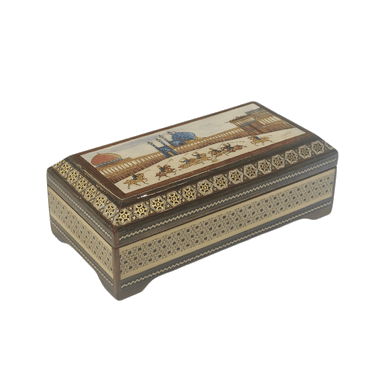 جعبه خاتم کاری خادم ملت مدل نقش جهان کد n006