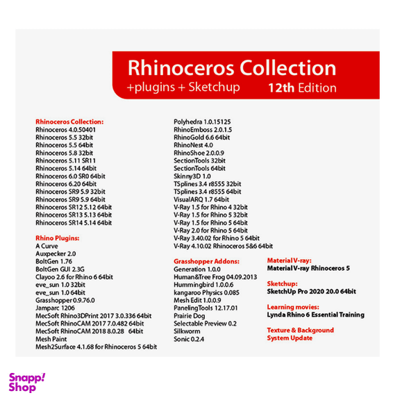 نرم افزار RHINOCEROSE COLLECTION 12 نشر گردو