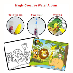 دفتر نقاشی جادویی مجیک واتر (Magic Water) مدل سگ‌ های نگهبان کد BH3-11 به همراه قلم