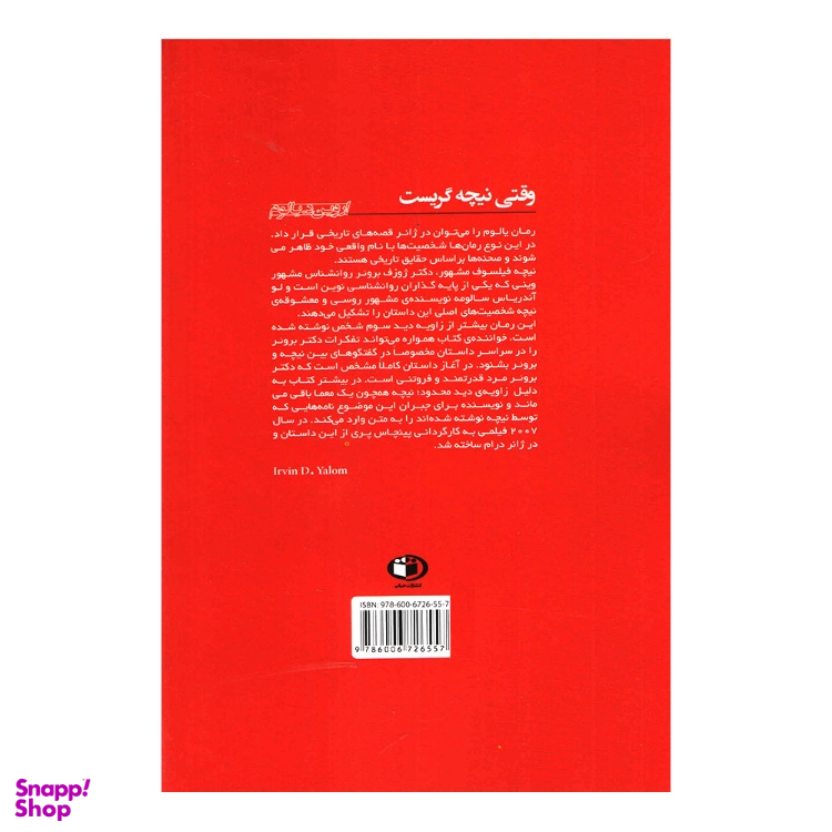 کتاب وقتی نیچه گریست اثر اروین د یالوم انتشارات حباب