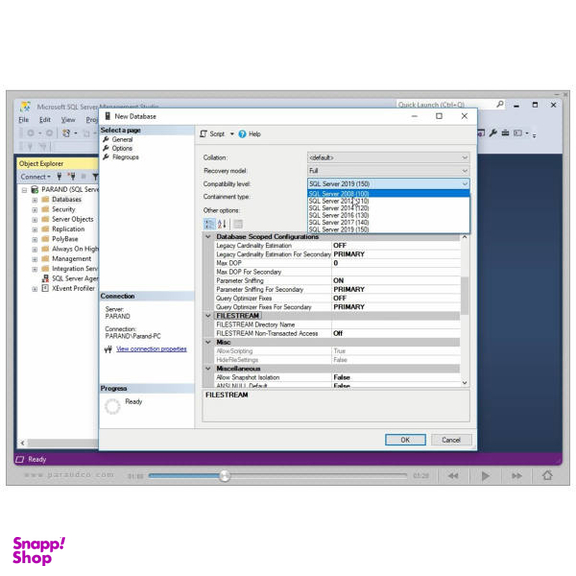 آموزش نرم افزار Sql Server 2019 نشر پرند