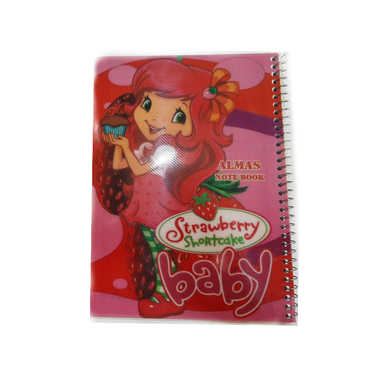 دفتر 80 برگ الماس طرح دختر توت فرنگی