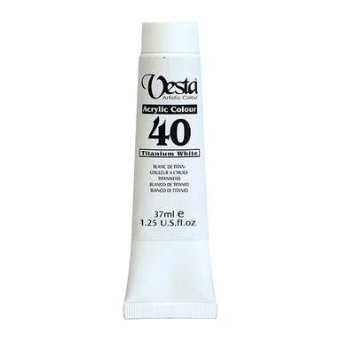 رنگ اکریلیک وستا (Vesta) مدل Titanium White حجم 37 میلی لیتر رنگ سفید