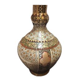 گلدان تمام خاتمکاری اعلا اثر استاد خادم ملت