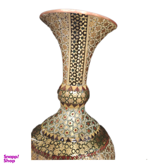 گلدان تمام خاتمکاری اعلا اثر استاد خادم ملت
