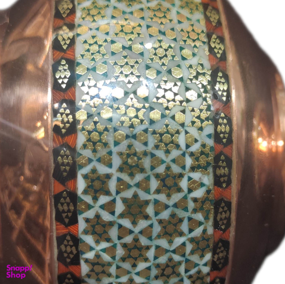 شکلات خوری پایه دار مس و خاتم اثر استاد آقاجانی