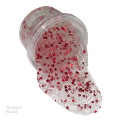 اسلایم شفاف پولک گودی اسلایم (Goody Slime) طرح قلبی وزن 300 گرم