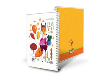 دفتر جلد طلقی ایمان (Iman) مدل Happy Animals طرح روباه