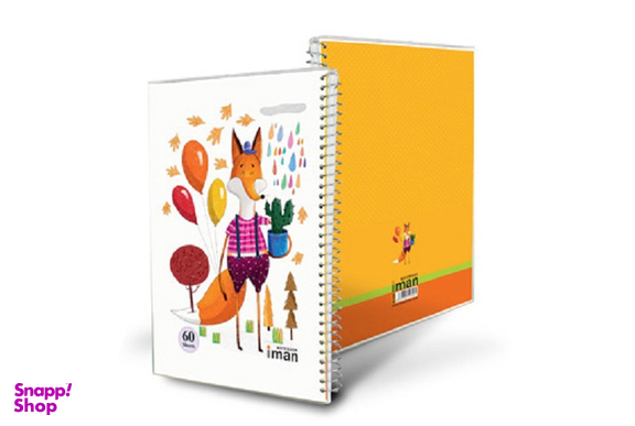 دفتر جلد طلقی ایمان (Iman) مدل Happy Animals طرح روباه