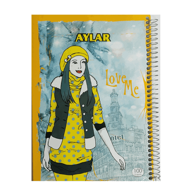 دفترمشق 100 برگ جلد سخت آیلار (Aylar) مدل LoveMe