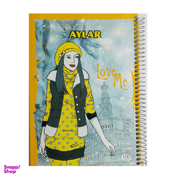 دفترمشق 100 برگ جلد سخت آیلار (Aylar) مدل LoveMe