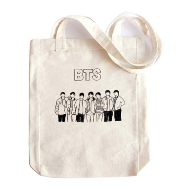 ساک دستی پارچه‌ای طرح گروه BTS