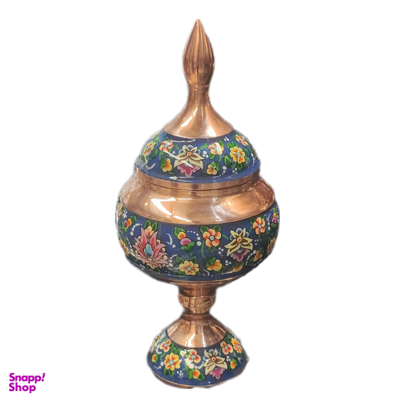 قندان و شکلات خوری پایه دار آقاجانی مدل مس و نقاشی
