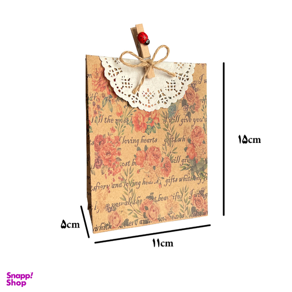 پاکت هدیه طرح گلهای پیونی کلاسیک سایز 11×15 سانتی متر