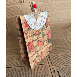 پاکت هدیه طرح گل‌‌های پیونی کلاسیک سایز 11×15 سانتی متر