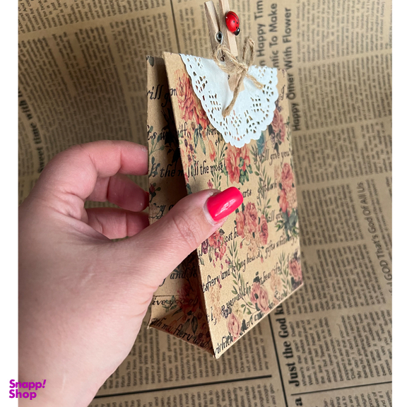 پاکت هدیه طرح گلهای پیونی کلاسیک سایز 11×15 سانتی متر