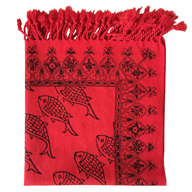 رومیزی قلمکار طرح ماهی سایز 40×40 سانتی متر