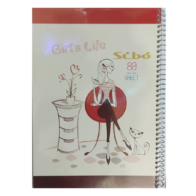 دفتر مشق 80 برگ سیبو (Sibo) مدل Girls Life