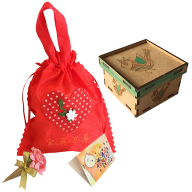 ست هدیه جعبه چوبی طرح پرنده آزادی مجموعه 4 عددی