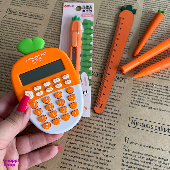 بسته لوازم تحریر طرح هویج تپلی مدل CALC. ORA مجموعه 6 عددی