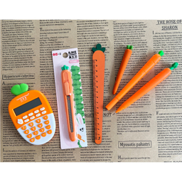 بسته لوازم تحریر طرح هویج تپلی مدل CALC. ORA مجموعه 6 عددی