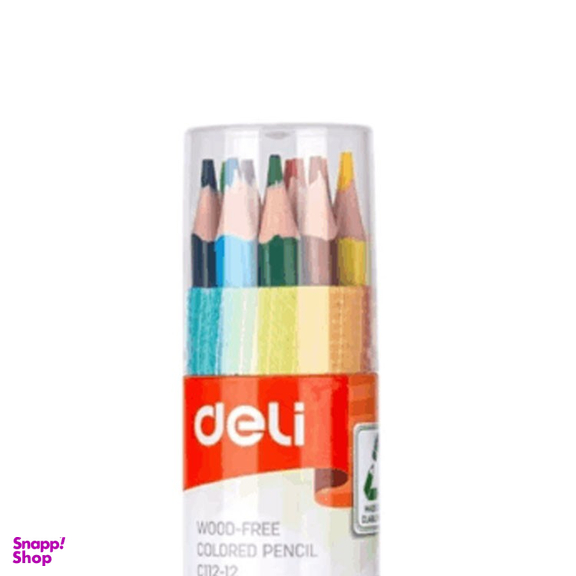 مداد رنگی 12 رنگ دلی (Deli) مدل لوله‌ای کد 8643